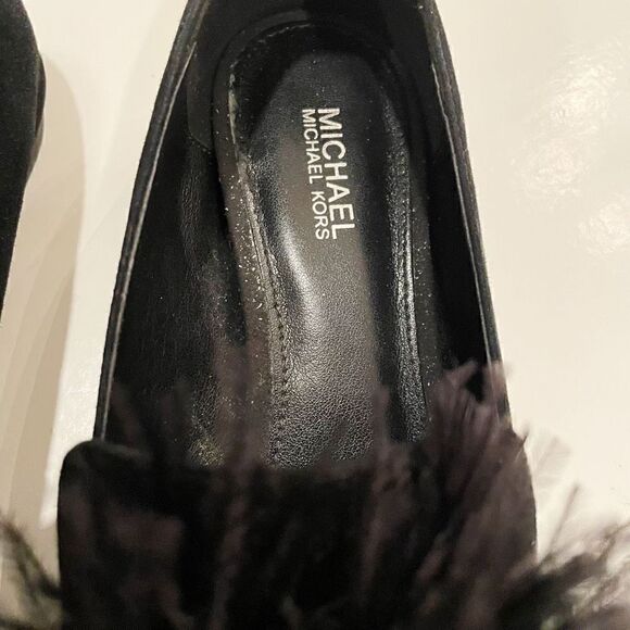 Michael Kors Fara Loafer Slip On Pom Pom Loafer Flats 7.5 Black - Picture 6 of 8